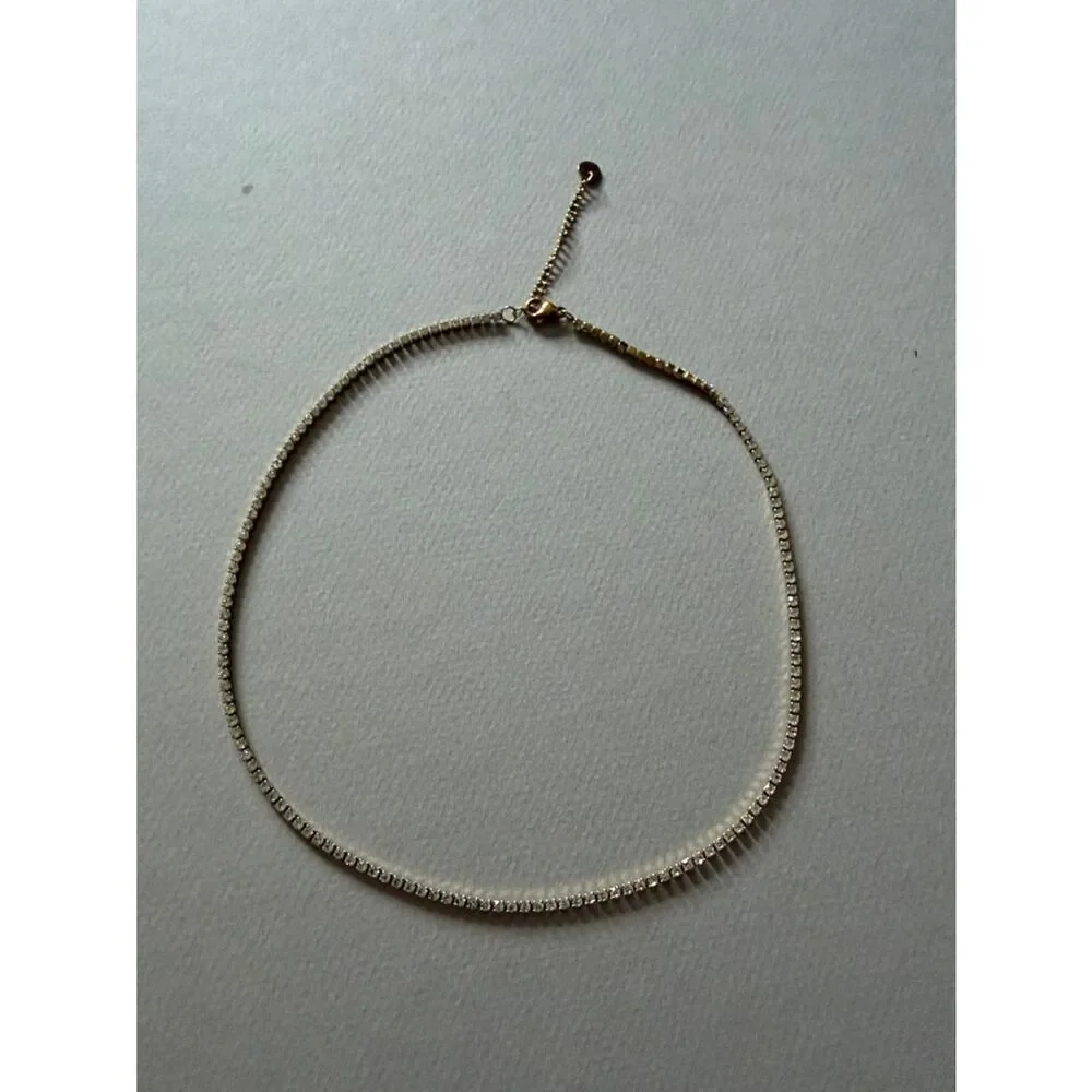 Classic Gold Tennis Necklace A1887